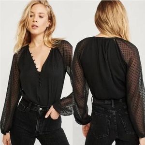 Abercrombie chiffon clip dot bodysuit